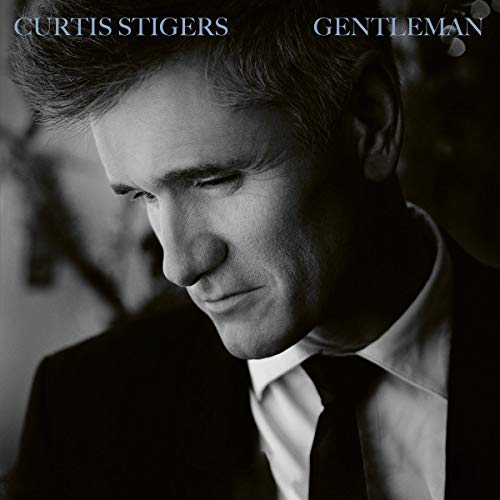 Black and white portrait of Curtis Stigers, album cover “Gentleman.”