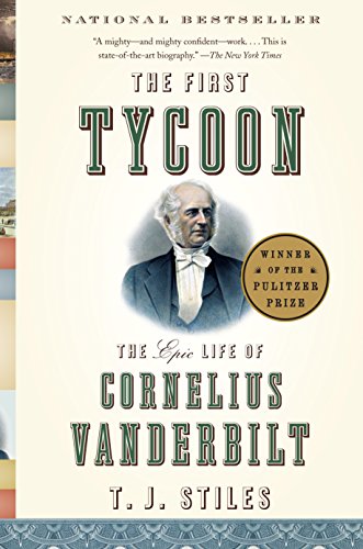Book cover featuring a portrait of Cornelius Vanderbilt and bold title text.