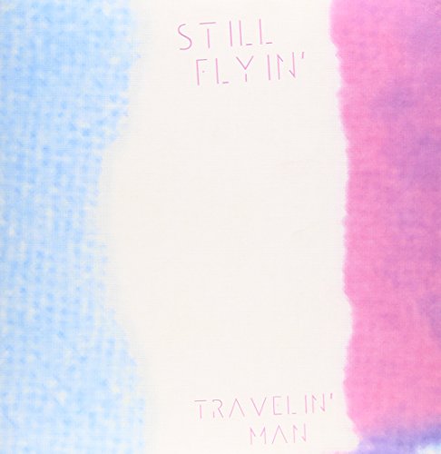 Vinyl record cover with blue and pink watercolor effect, text reads "Still Flyin'".