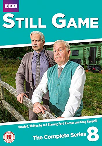DVD cover of "Still Game Series 8" featuring two older men in front of a caravan.