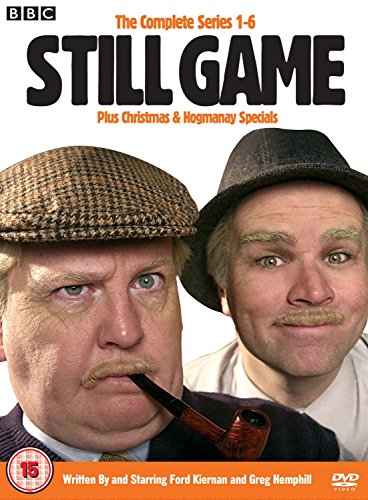 "Still Game DVD cover featuring two older men, one with a pipe, against a white background."