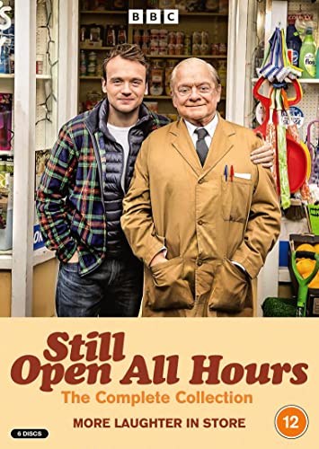 DVD cover for “Still Open All Hours” featuring two men in a shop.