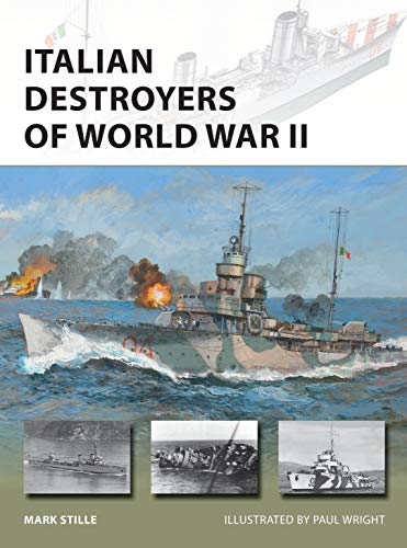 Book cover depicting an Italian destroyer at sea during World War II.