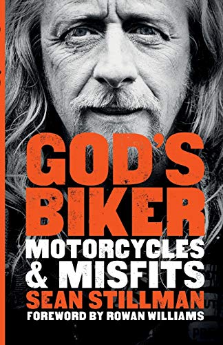 Book cover featuring a black-and-white biker portrait with bold orange and white text overlay.