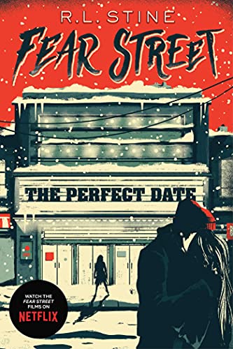 Book cover: snowy theater facade, couple’s backs, and “Fear Street” title.