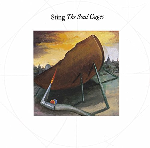CD cover for Sting’s “Soul Cages” featuring a dark, abstract landscape.