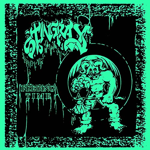 Green vinyl record cover with a grotesque monster and dripping text.