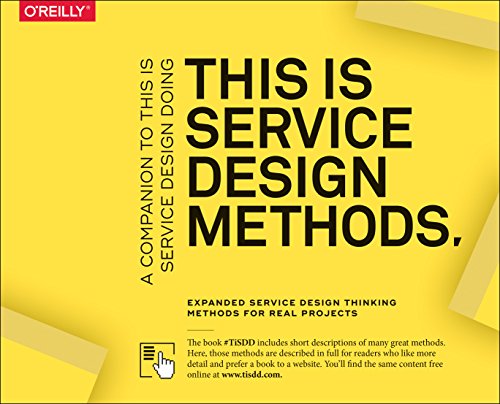 Book cover titled This Is Service Design Methods with black text on yellow background.