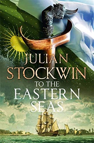 Book cover: sailing ship, ornate sword hilt, sun, and tropical island.