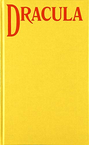 A bright yellow book cover with the title Dracula written in large red letters.