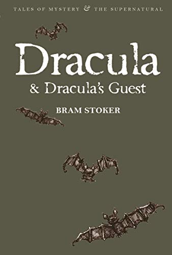 Book cover for Dracula and Dracula's Guest by Bram Stoker with illustrations of bats.