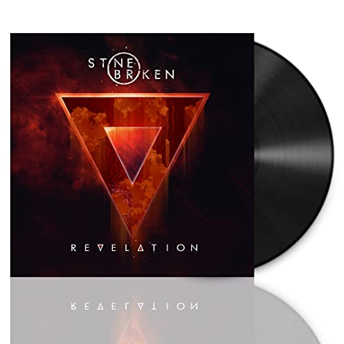 Vinyl record of Stone Broken’s “Revelation” album with triangular artwork.