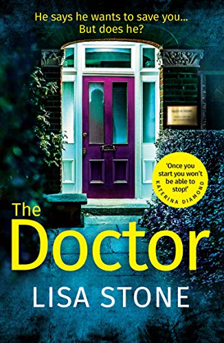 Book cover: "The Doctor" by Lisa Stone, featuring a purple front door.