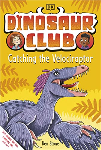 Book cover: "Dinosaur Club" featuring children and a velociraptor.