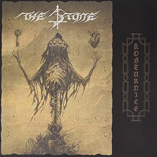 Dark, textured album cover featuring a skeletal figure with a heart and key.