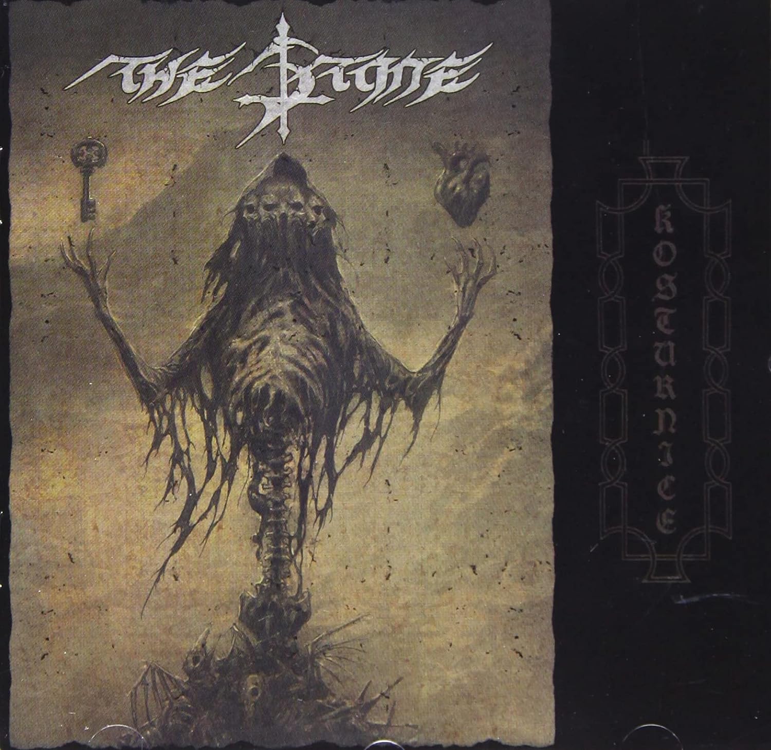 Dark album cover for "The Stone - Kosturnice" with skeletal imagery.