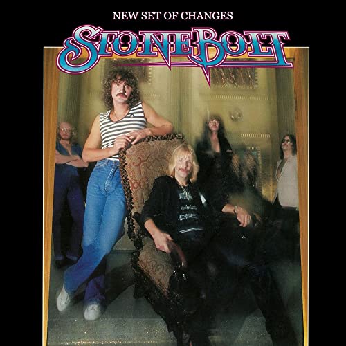 Stonebolt album cover: a band portrait in a vintage, ornate room.