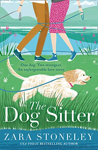 Book cover depicting a couple walking a golden retriever dog.