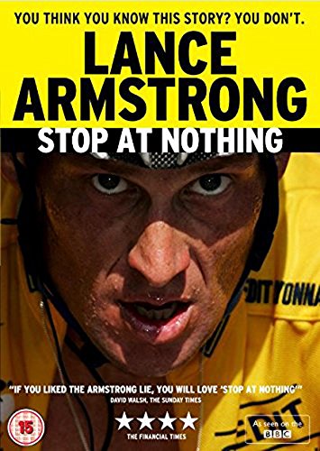 Blu-ray cover featuring a close-up of Lance Armstrong wearing a yellow cycling jersey.