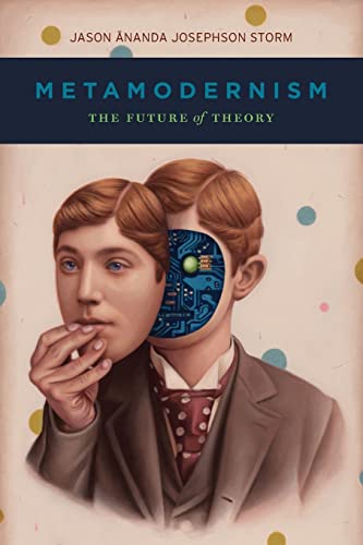 Book cover: portrait of a man with a digital circuit face.