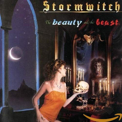 CD cover: woman with skull, reflection of a beast, ornate mirror.