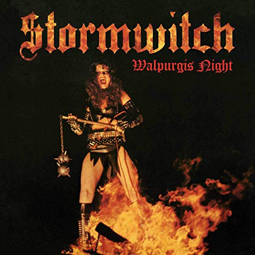 CD cover for Stormwitch’s “Walpurgis Night” featuring a figure in flames.