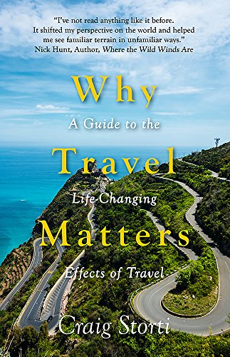 Book cover with winding coastal road and large yellow text: "Why Travel Matters".