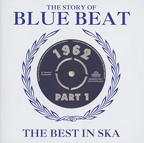 CD cover with text The Story of Blue Beat and a vinyl record graphic.