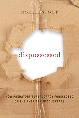 Book cover with torn paper effect and red title: "dispossessed".