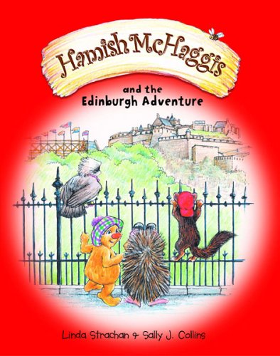 Book cover: illustrated animals in Edinburgh, with castle backdrop.