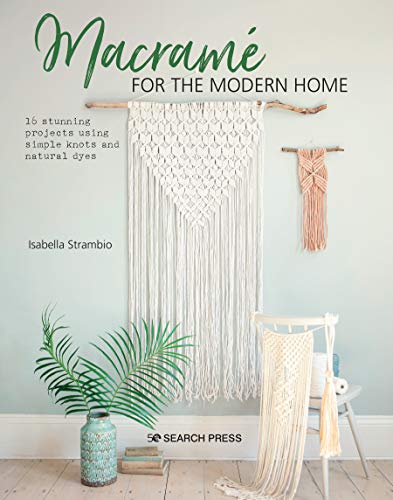 Book cover featuring a large, cream-colored macramé wall hanging and plant.