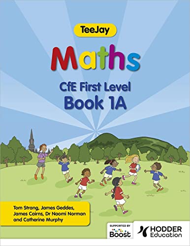 TeeJay Maths" textbook cover with children playing in a green landscape.