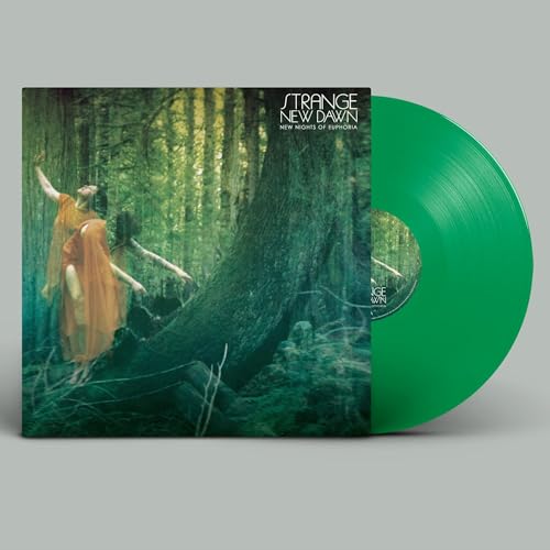 Vinyl record and album cover depicting figures in a green forest.