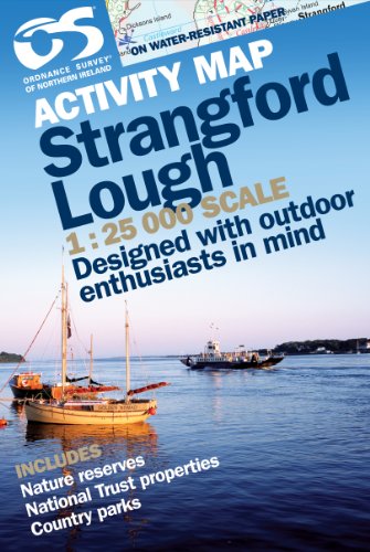 Activity map cover featuring Strangford Lough, boats, and coastal scenery.