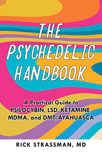 Book cover with colorful, swirling design and title "The Psychedelic Handbook.