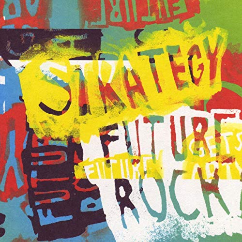 CD cover for "Strategy - Future Rock" with colorful, abstract paint.