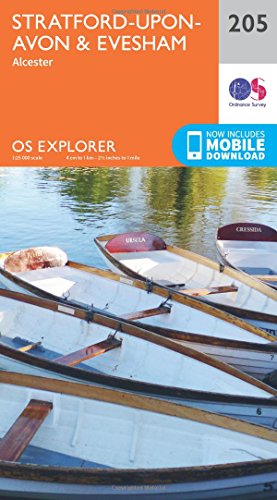 Ordnance Survey Explorer Map 205 cover with boats on the Avon River.