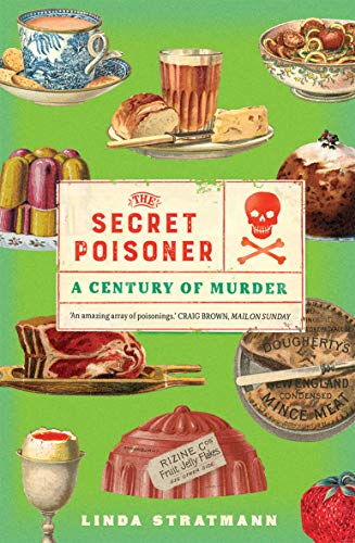 Book cover: “The Secret Poisoner” with images of food and a skull.