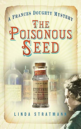 Book cover featuring vintage poison bottles and a woman in profile.