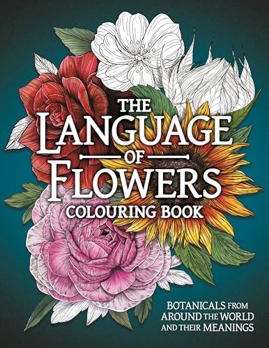 Cover of a colouring book featuring detailed floral illustrations.