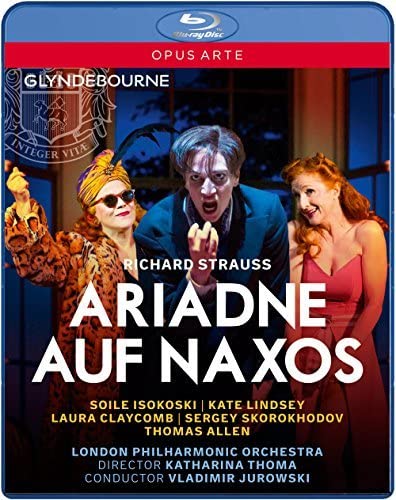 Blu-ray cover for Strauss’ *Ariadne auf Naxos* opera featuring performers.