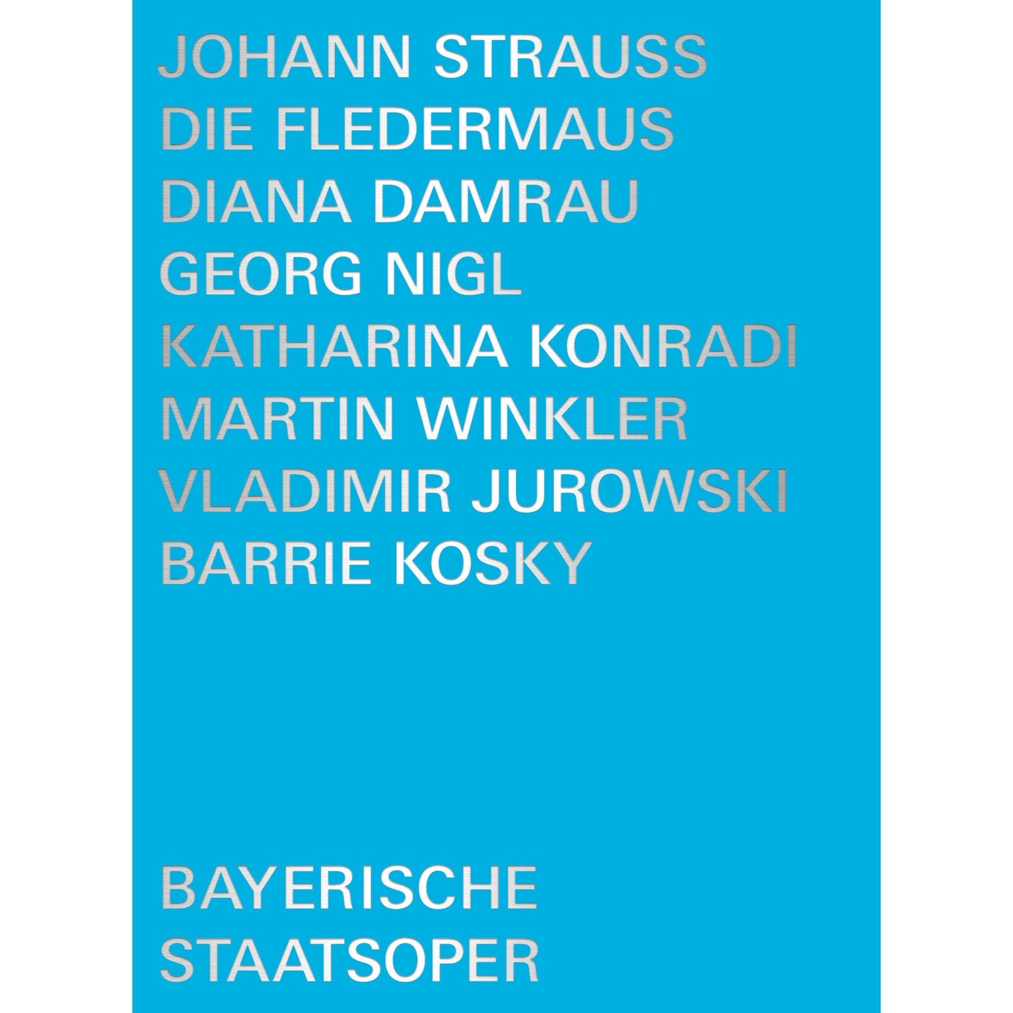 DVD cover for Johann Strauss’ “Die Fledermaus” opera with cast names.