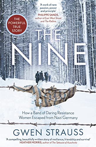 Book cover showing people walking through a snowy forest behind a barbed wire fence.