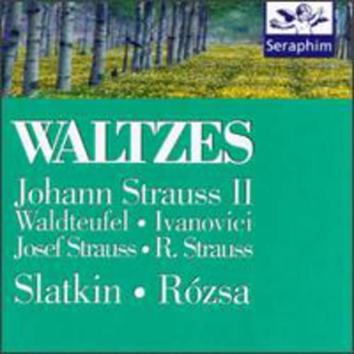 CD cover for “Waltzes” by Strauss, Slatkin, and others, with birch trees.
