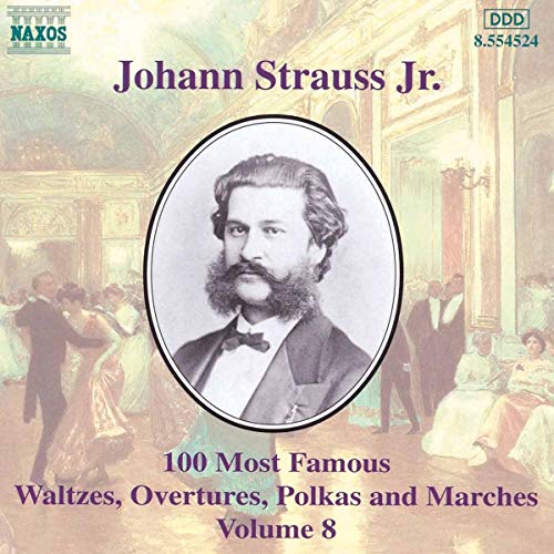 CD cover featuring portrait of Johann Strauss Jr. in an oval frame.