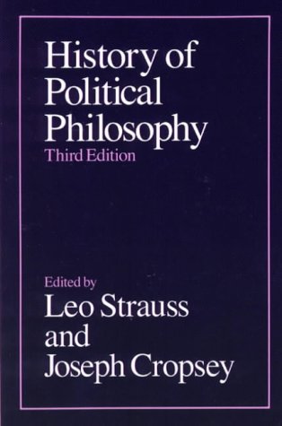 Dark blue book cover with white text: "History of Political Philosophy," third edition.