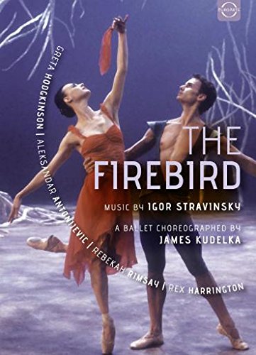DVD cover for Stravinsky’s “The Firebird” ballet, featuring two dancers.