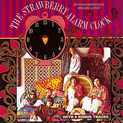 Album cover for Strawberry Alarm Clock’s “Strawberries Mean Love” featuring band members.