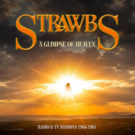 Strawbs album cover: golden text over sunset and silhouetted figure.