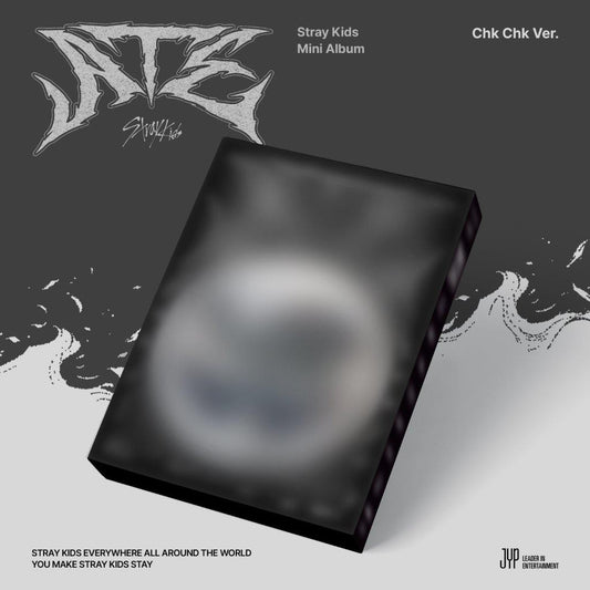 Black Stray Kids album cover with a central question mark design.